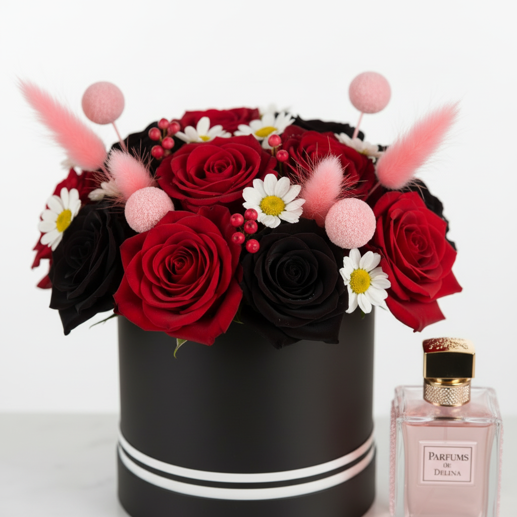 The Luxstery Rouge & Bloom Gift Set (Artificial Flowers)
